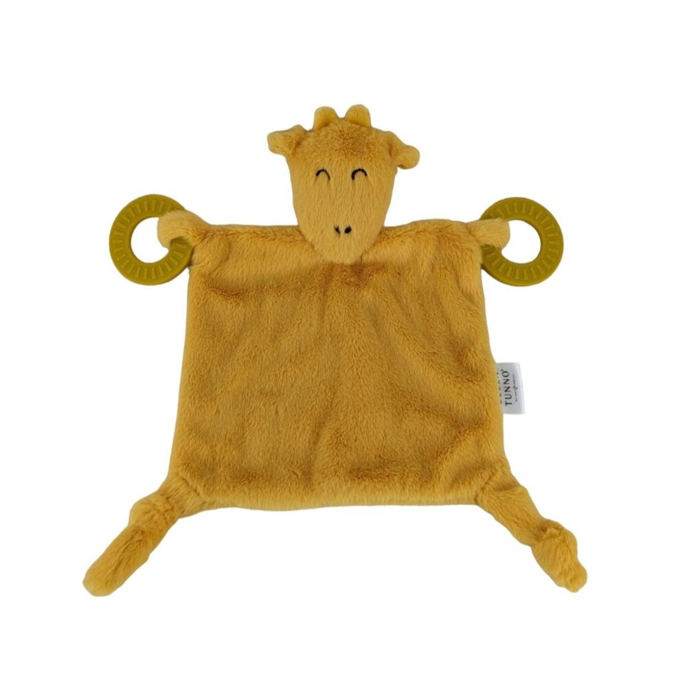 Bella Tunno‎ Orange Giraffe Lovey Baby Security Blanket Teething Rings Rattle